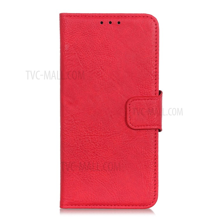 Litchi Texture Shell for Honor 10X Lite PU Leather Wallet Stand Cover - Red-9