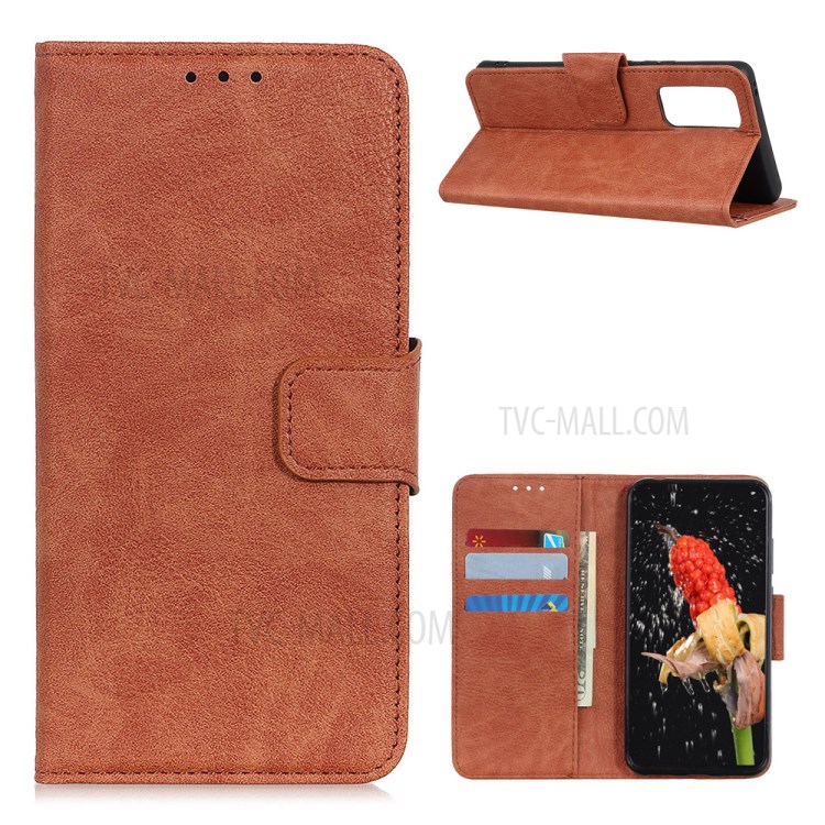 Litchi Texture Shell for Honor 10X Lite PU Leather Wallet Stand Cover - Brown-1