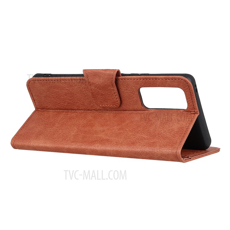 Litchi Texture Shell for Honor 10X Lite PU Leather Wallet Stand Cover - Brown-3