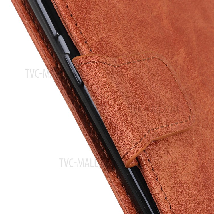 Litchi Texture Shell for Honor 10X Lite PU Leather Wallet Stand Cover - Brown-6