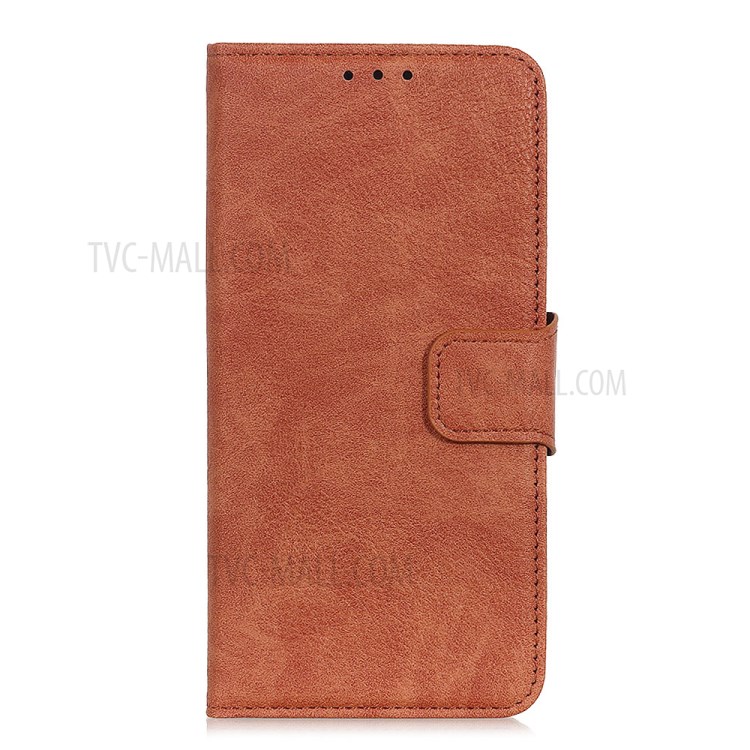 Litchi Texture Shell for Honor 10X Lite PU Leather Wallet Stand Cover - Brown-9