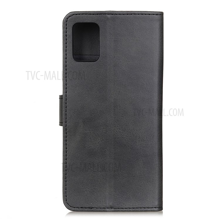 Bi-Color PU Leather Wallet Phone Stand Cover for Honor 10X Lite - Black-10