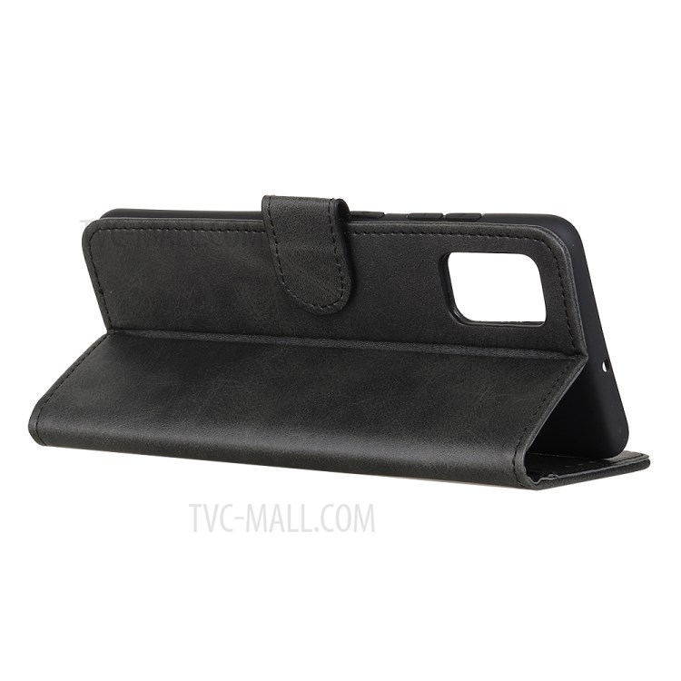 Bi-Color PU Leather Wallet Phone Stand Cover for Honor 10X Lite - Black-11