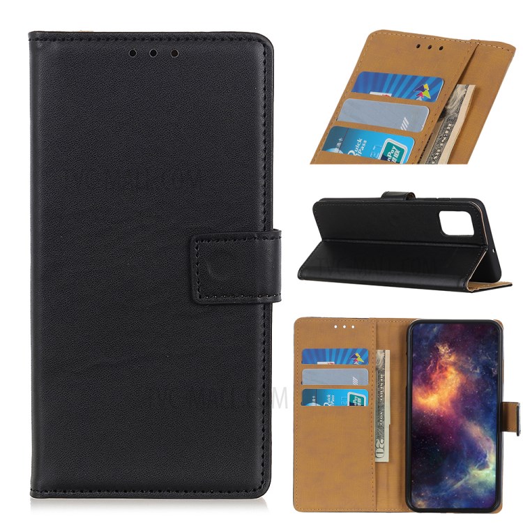 Automatic Absorption Folio Flip Cover Wallet Stand Leather Case for Honor 10X Lite - Black-1