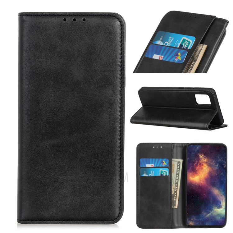Magnetic Absorption TPU + Split Leather Phone Shell for Honor 10X Lite - Black-1