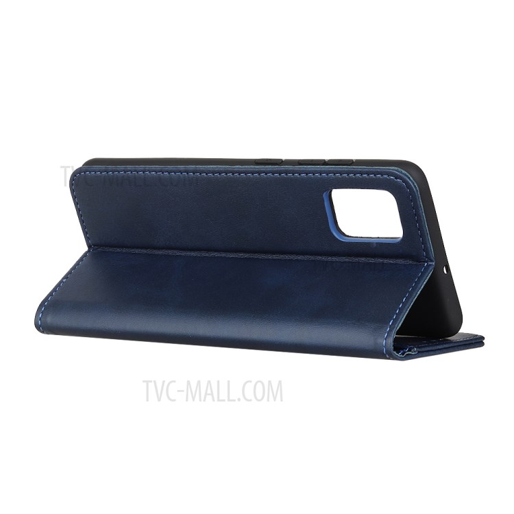 Magnetic Absorption TPU + Split Leather Phone Shell for Honor 10X Lite - Blue-8