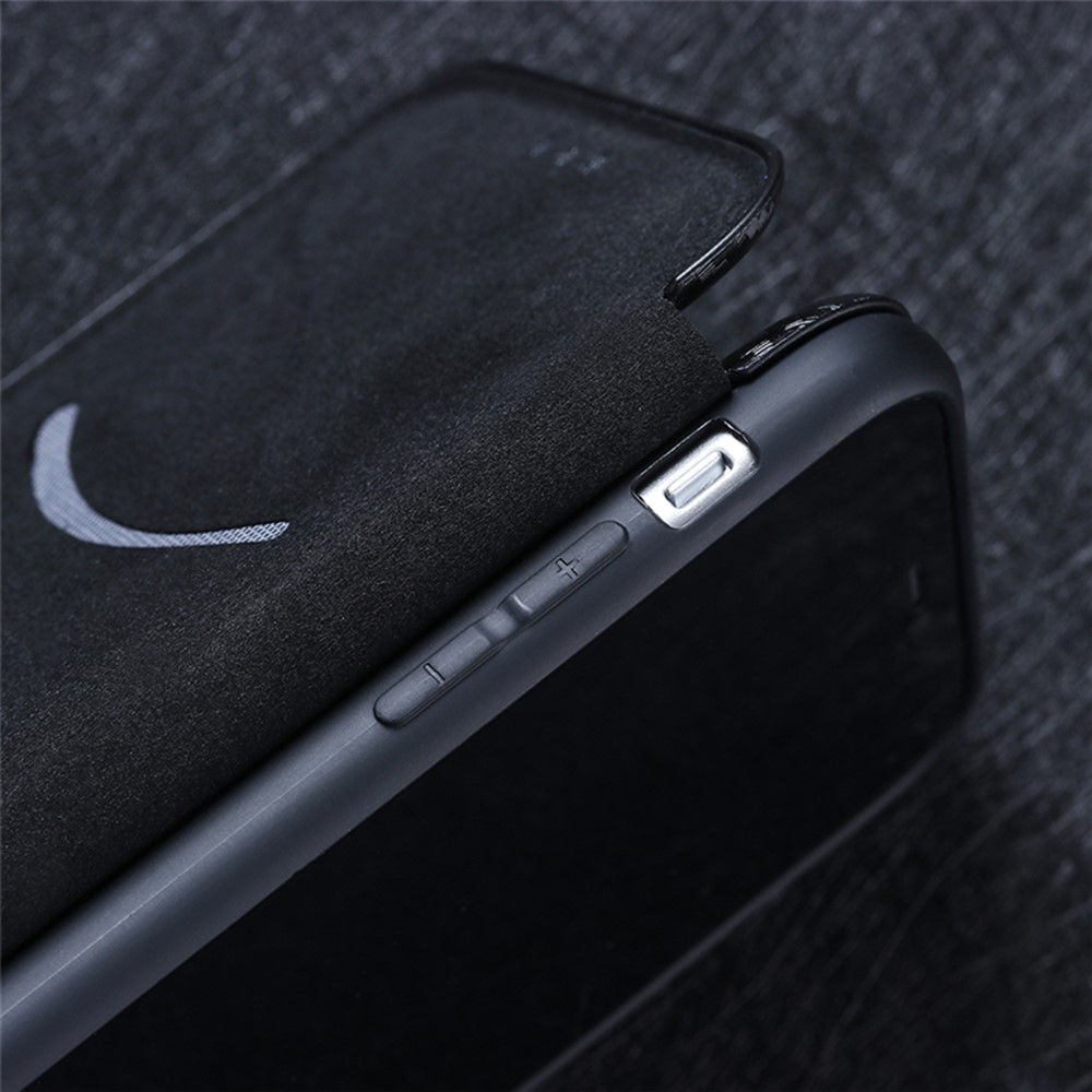 Carbon Fiber Leather Auto-absorbed Cover Case with Card Holder for Huawei Mate 40 Pro - Black-19