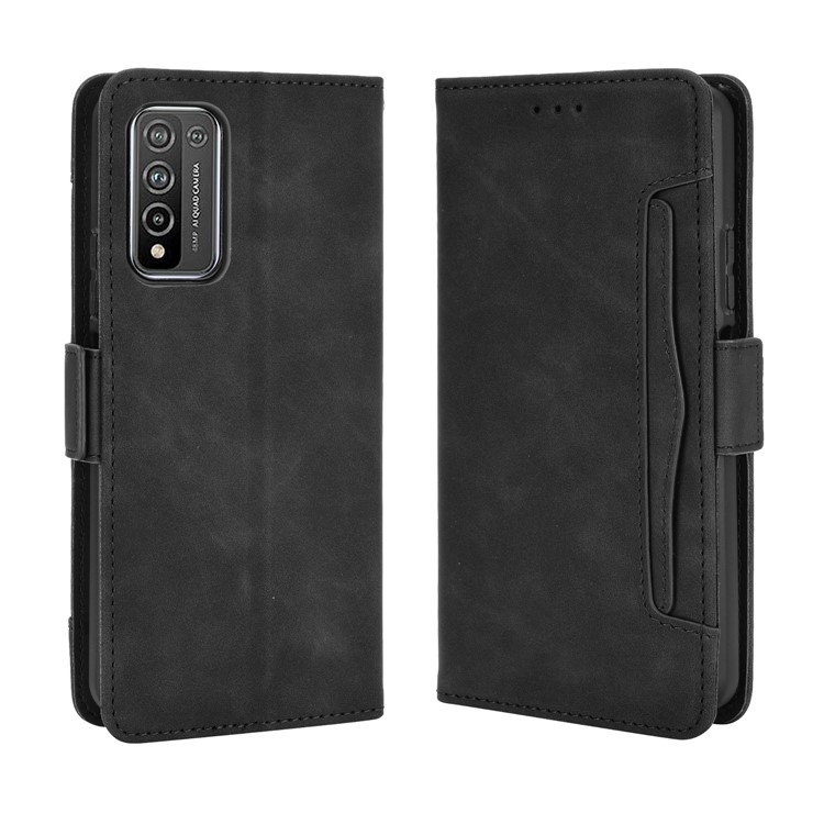 Multiple Card Slots Protective Cover for Honor 10X Lite Stand Leather Case - Black-7