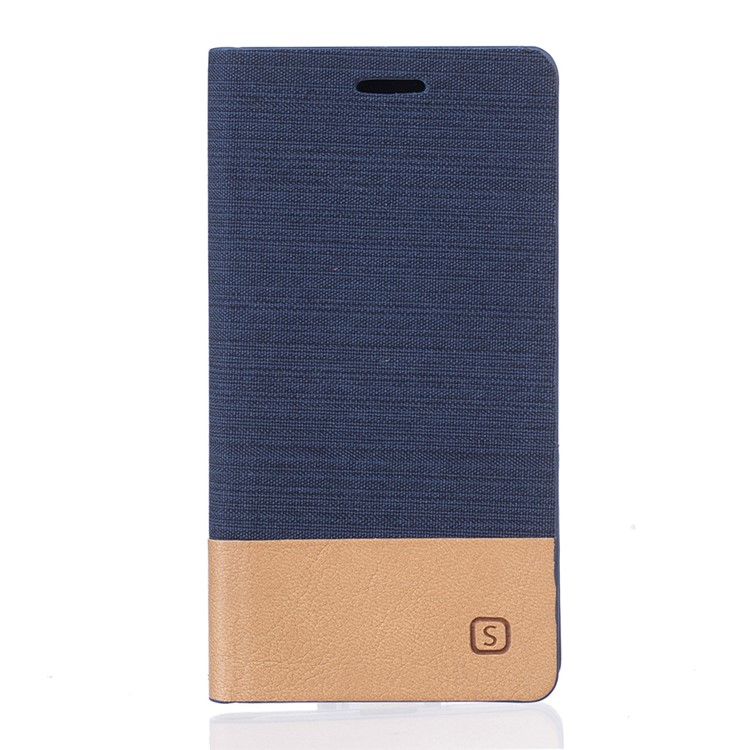 2-tone Linen Leather Card Slot Case for Huawei Y3II / Y3 II - Dark Blue-1