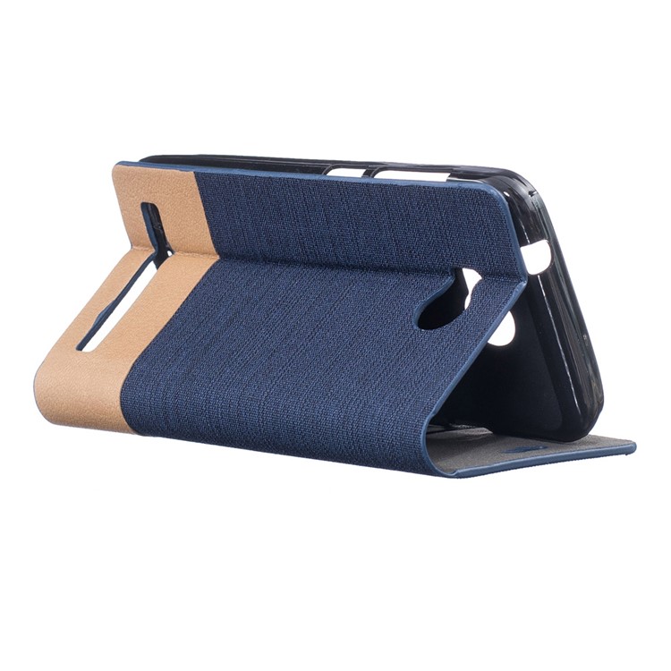 2-tone Linen Leather Card Slot Case for Huawei Y3II / Y3 II - Dark Blue-4