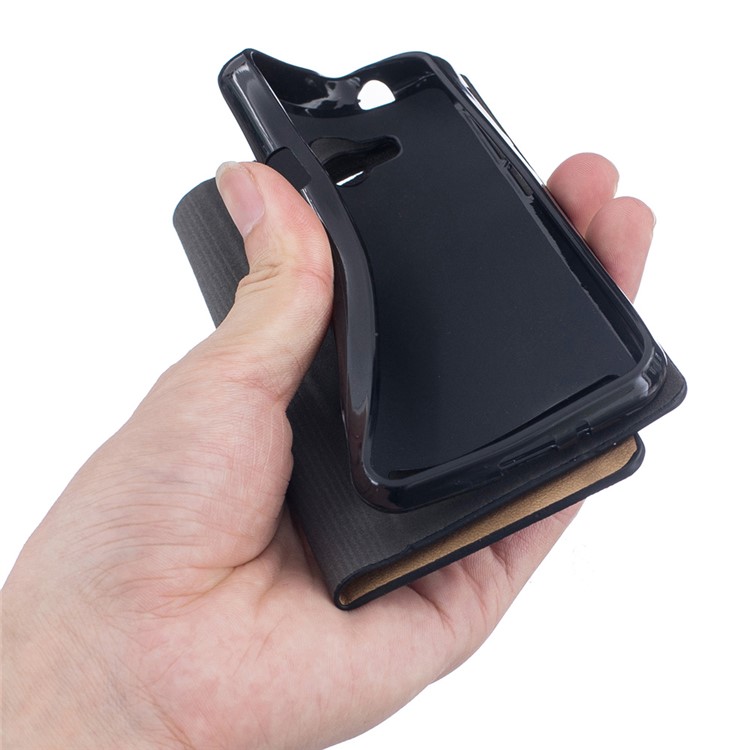 2-tone Linen Leather Card Slot Case for Huawei Y3II / Y3 II - Dark Blue-8