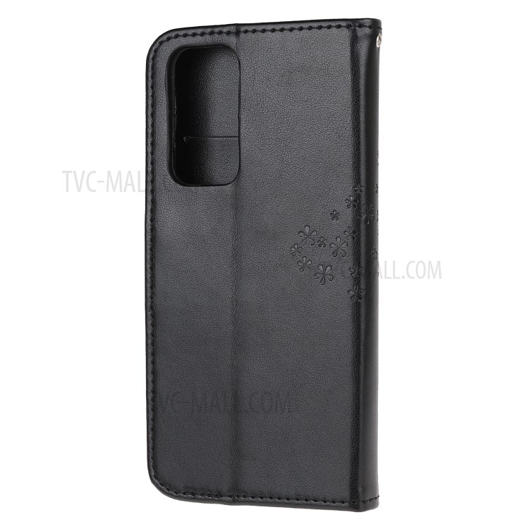 Imprint Tree Owl Wallet Leather Cover Case for Honor 10X Lite - Black-3