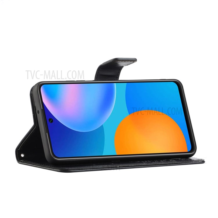 Imprint Tree Owl Wallet Leather Cover Case for Honor 10X Lite - Black-4