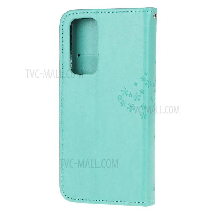Imprint Tree Owl Wallet Leather Cover Case for Honor 10X Lite - Cyan-3