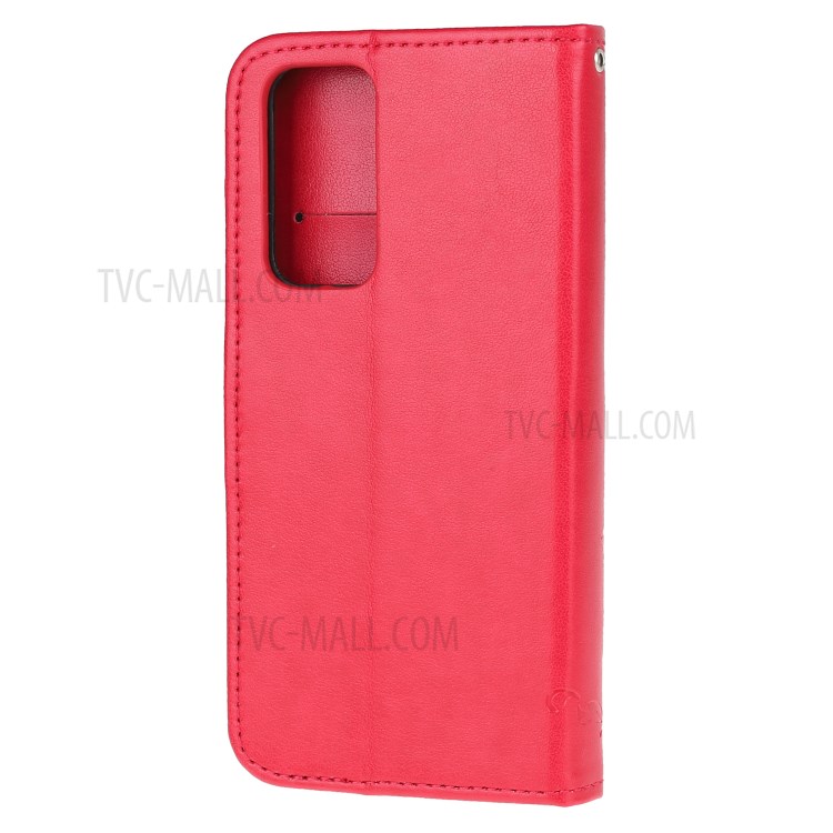 Imprint Butterfly Flowers Leather Wallet Stand Case for Honor 10X Lite - Red-3