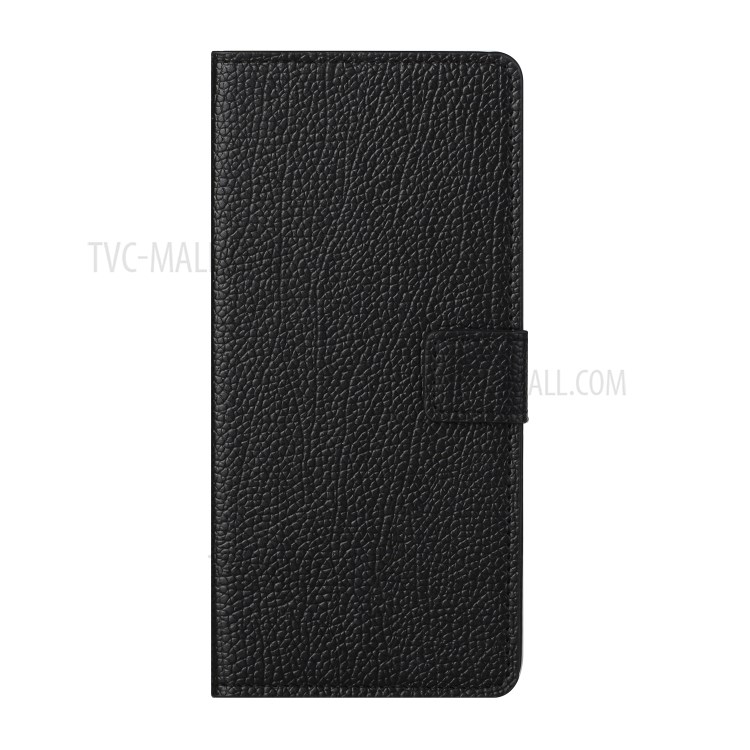 Litchi Texture Auto-absorbed Leather Wallet Case for Honor 10X Lite - Black-2