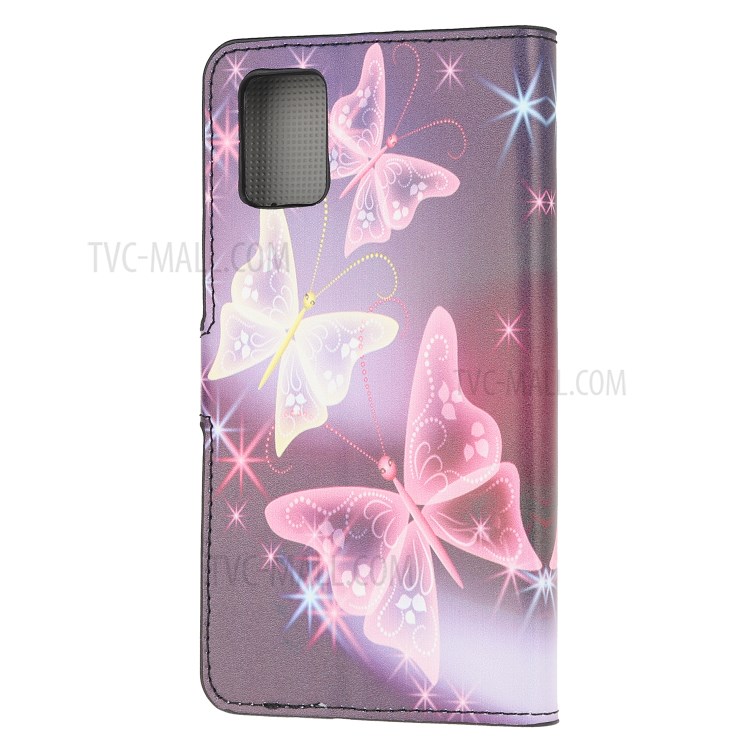 Wallet Stand Leather Pattern Printing Protective Case for Honor 10X Lite - Purple Butterfly-4