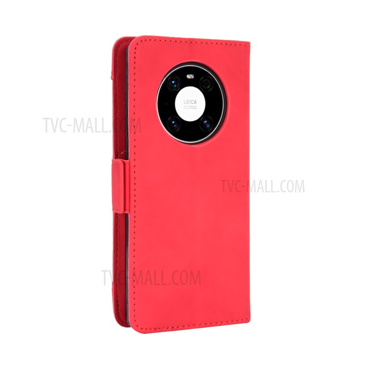 Multiple Card Slots Wallet Case Stand Leather Shell for Huawei Mate 40 - Red-7
