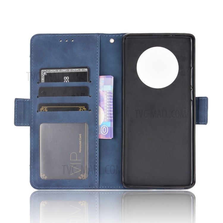 Multiple Card Slots Wallet Case Stand Leather Shell for Huawei Mate 40 - Blue-4
