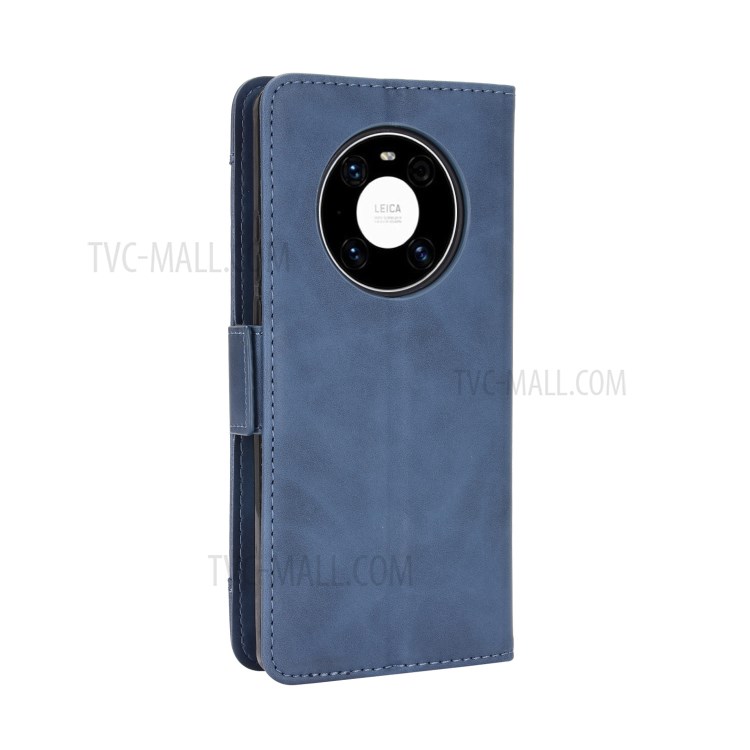 Multiple Card Slots Wallet Case Stand Leather Shell for Huawei Mate 40 - Blue-7