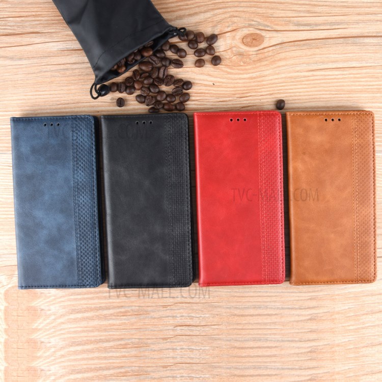 Magnetic Vintage Style Phone Case Wallet Stand Leather Cover for Huawei Mate 40 - Red-10