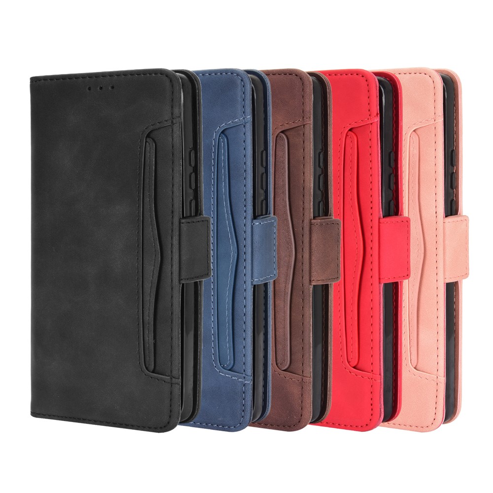 Multiple Card Slots Wallet Case Stand Leder Shell Für Huawei Mate 40 Pro - Schwarz