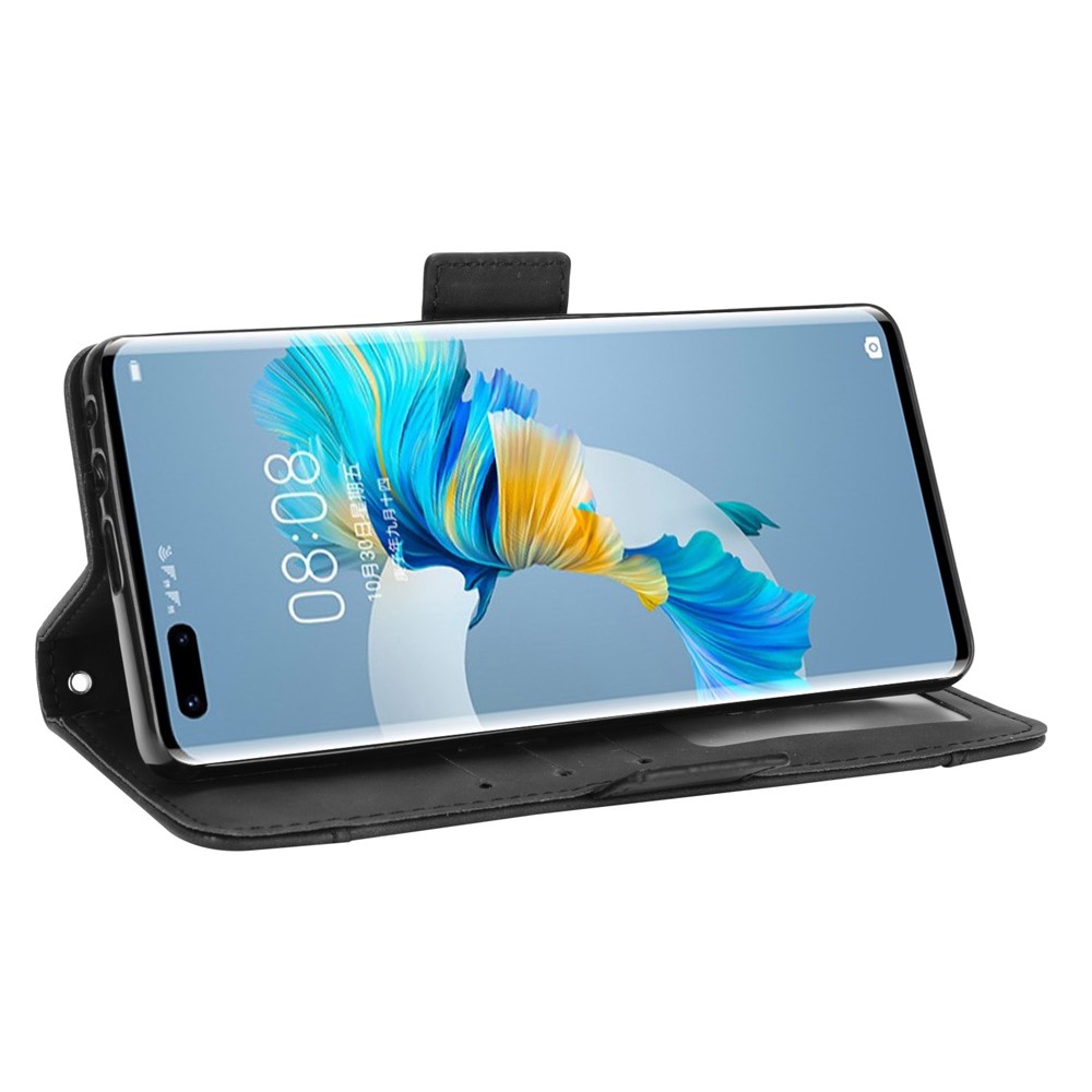 Multiple Card Slots Wallet Case Stand Leather Shell for Huawei Mate 40 Pro - Black-6
