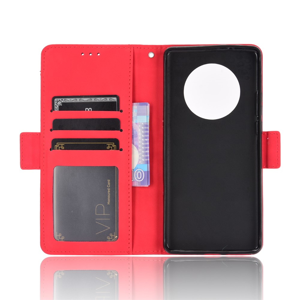 Multiple Card Slots Wallet Case Stand Leather Shell for Huawei Mate 40 Pro - Red-4