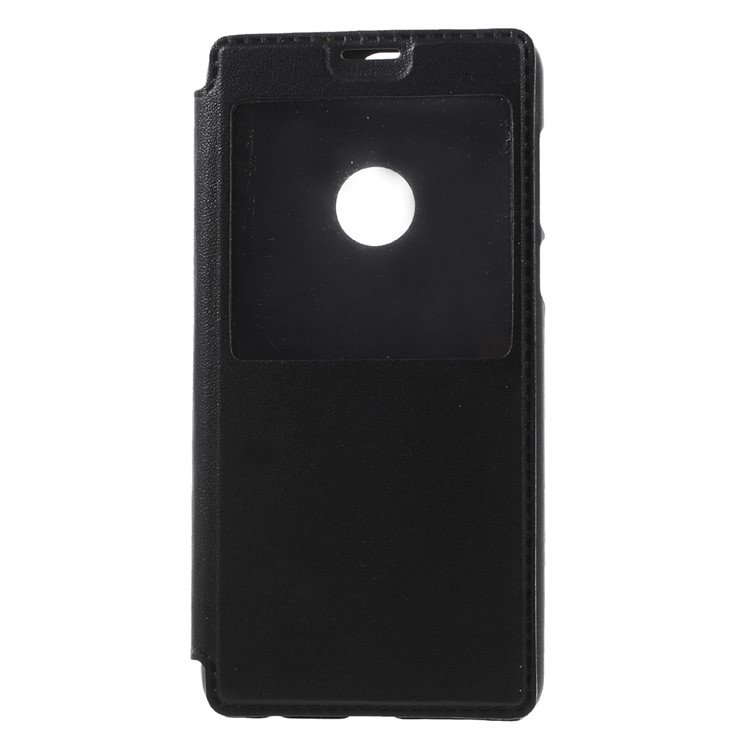 Leder Smart View Fenster Telefon Shell für Huawei Honor 8 - Schwarz-3