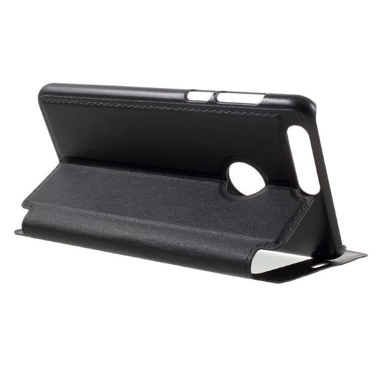 Leder Smart View Fenster Telefon Shell für Huawei Honor 8 - Schwarz-5