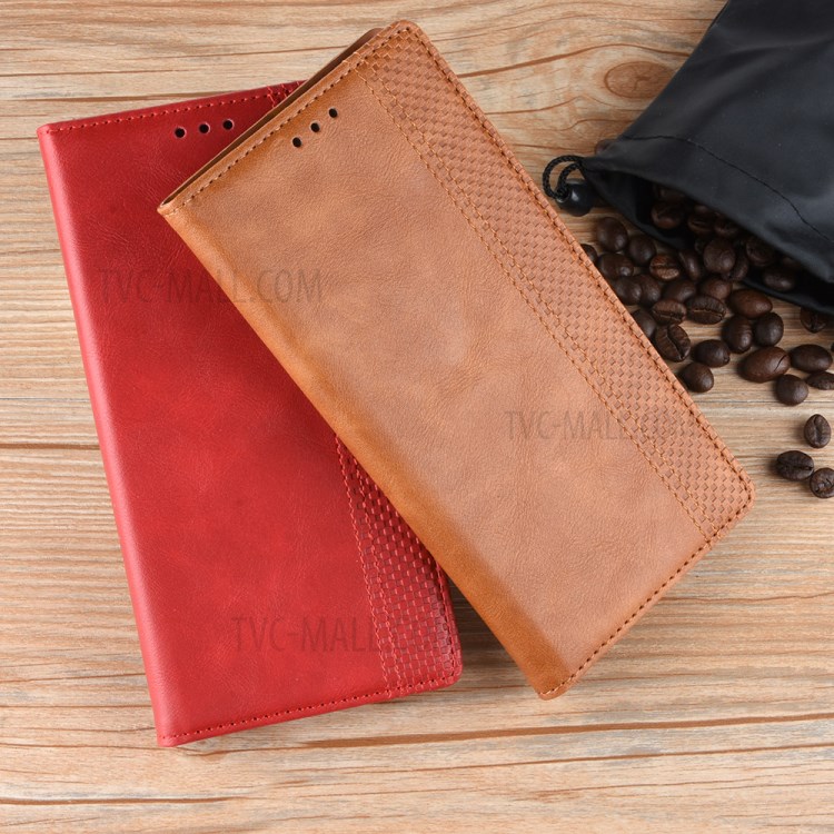 Magnetic Vintage Style Phone Case Wallet Stand Leather Cover for Huawei Mate 40 Pro - Brown-12