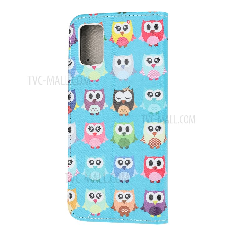 Pattern Printing Cross Texture Leather Wallet Phone Stand Protective Case for Honor 10X Lite - Owls-4