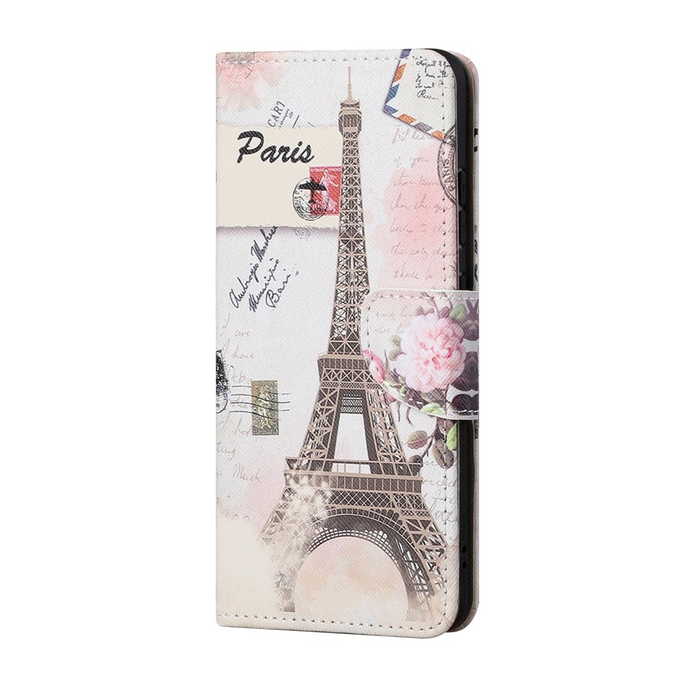 Pattern Printing Cross Texture Leather Wallet Phone Stand Protective Case for Honor 10X Lite - Tower-3