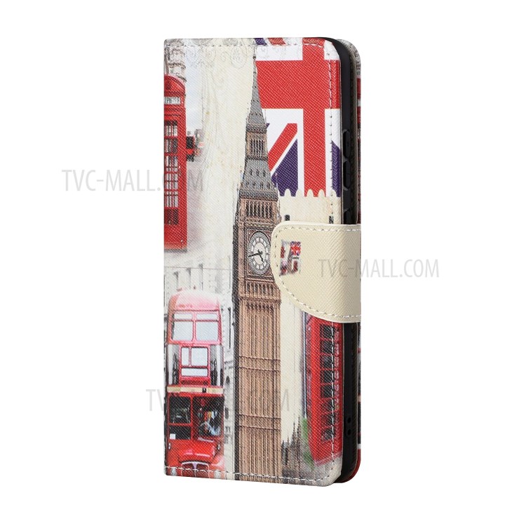 Pattern Printing Cross Texture Leather Wallet Phone Stand Protective Case for Honor 10X Lite - Big Ben-3