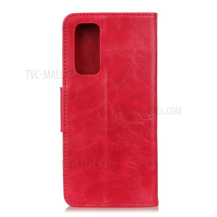 Crazy Horse PU Leather Wallet Stand Protective Shell for Honor 10X Lite - Red-10