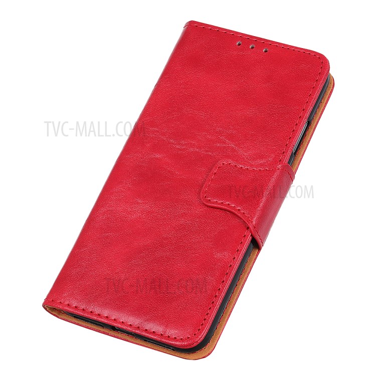 Crazy Horse PU Leather Wallet Stand Protective Shell for Honor 10X Lite - Red-8