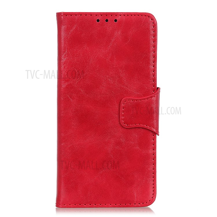 Crazy Horse PU Leather Wallet Stand Protective Shell for Honor 10X Lite - Red-9