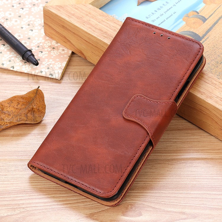 Crazy Horse PU Leather Wallet Stand Protective Shell for Honor 10X Lite - Brown-12