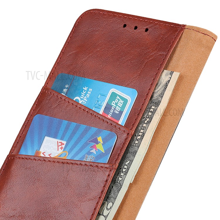 Crazy Horse PU Leather Wallet Stand Protective Shell for Honor 10X Lite - Brown-4