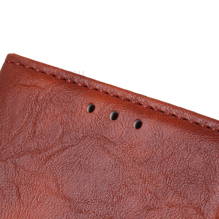 Crazy Horse PU Leather Wallet Stand Protective Shell for Honor 10X Lite - Brown-8