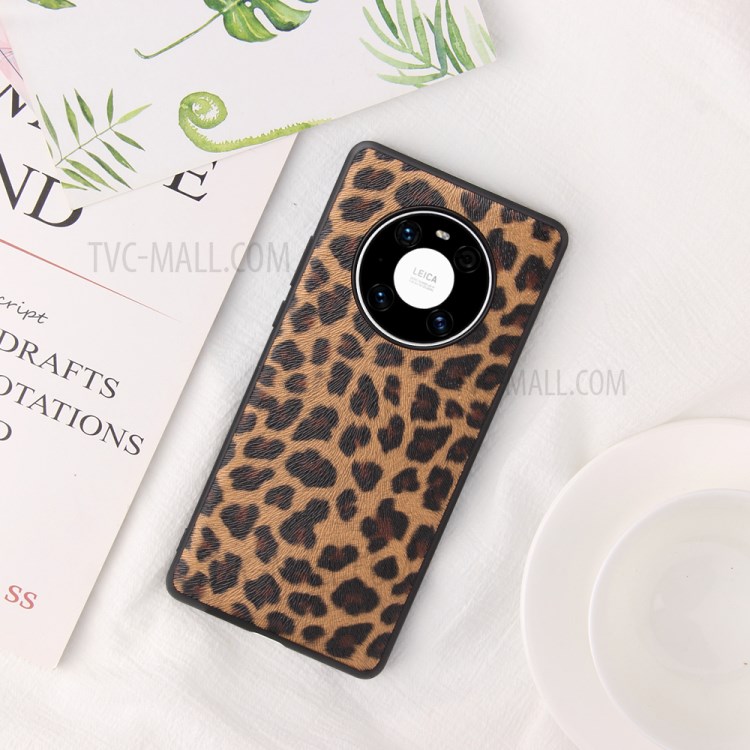 Anti-Drop PU Leather Coated Phone Cover Shell for Huawei Mate 40 Pro - Leopard Texture-2
