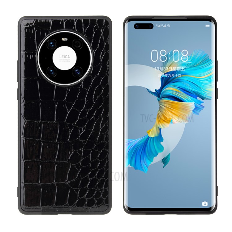Anti-Drop PU Leather Coated Phone Cover Shell for Huawei Mate 40 Pro - Crocodile Texture-1