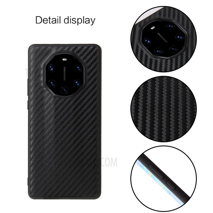 PU Кожаное Покрытие TPU + PC Phone Cover Shell Для Huawei Mate 40 RS Porsche Design - Текстура Углеродного Волокна-5