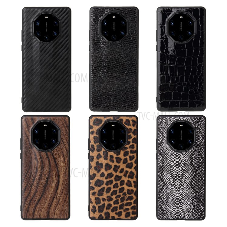 PU Кожаное Покрытие TPU + PC Phone Cover Shell Для Huawei Mate 40 RS Porsche Design - Текстура Углеродного Волокна-9