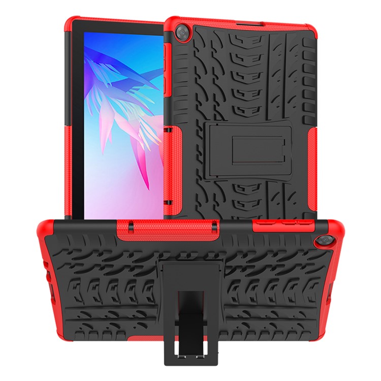 Dazzle Pattern PC + TPU Hybrid Kickstand Cover for Huawei MatePad T10 T10S - Red-1