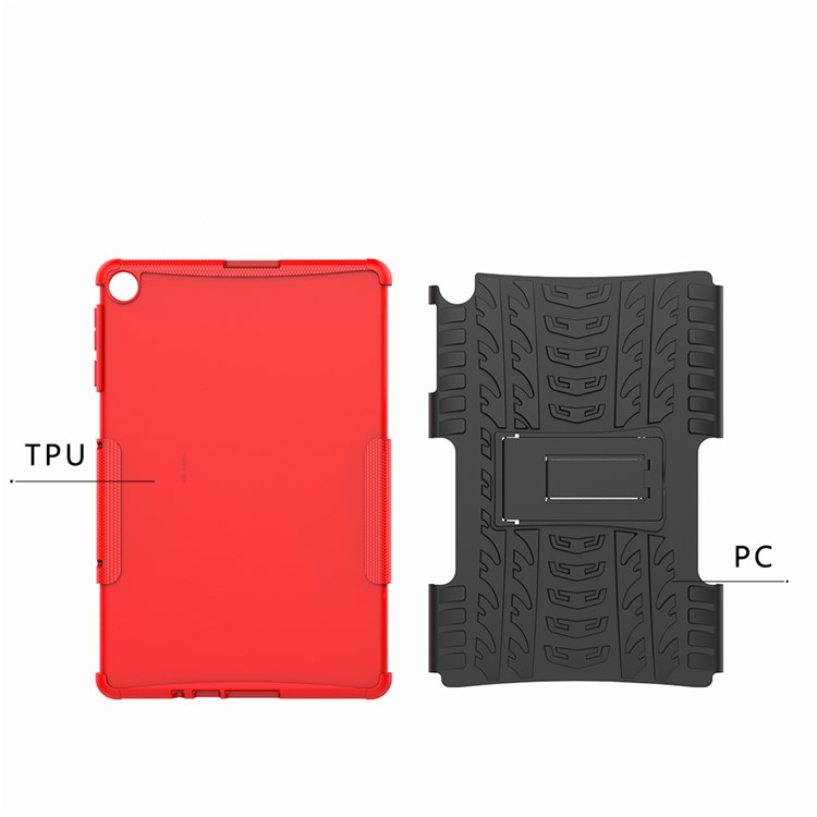 Dazzle Pattern PC + TPU Hybrid Kickstand Cover for Huawei MatePad T10 T10S - Red-11