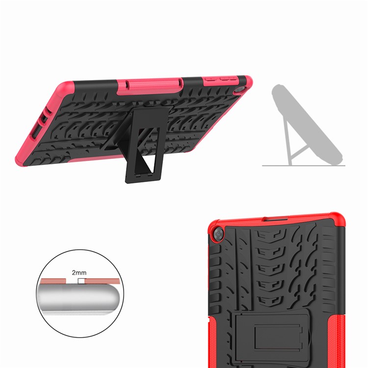 Dazzle Pattern PC + TPU Hybrid Kickstand Cover for Huawei MatePad T10 T10S - Red-12