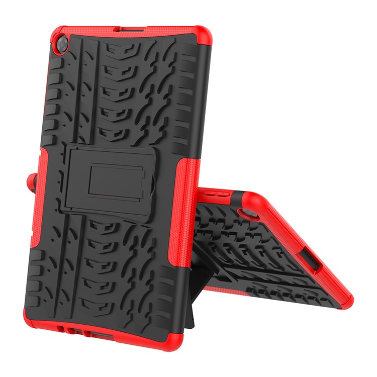 Dazzle Pattern PC + TPU Hybrid Kickstand Cover for Huawei MatePad T10 T10S - Red-2
