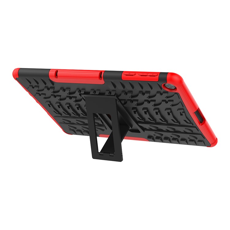 Dazzle Pattern PC + TPU Hybrid Kickstand Cover for Huawei MatePad T10 T10S - Red-8