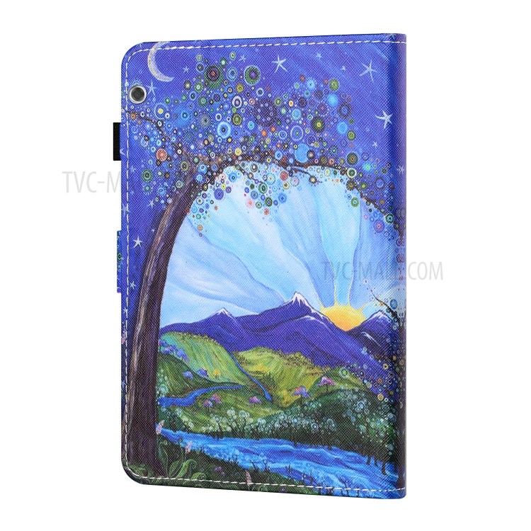Card Holder Pattern Printing Stand Leather Tablet Casing for Huawei MediaPad T5 10.1 - Landscape-3